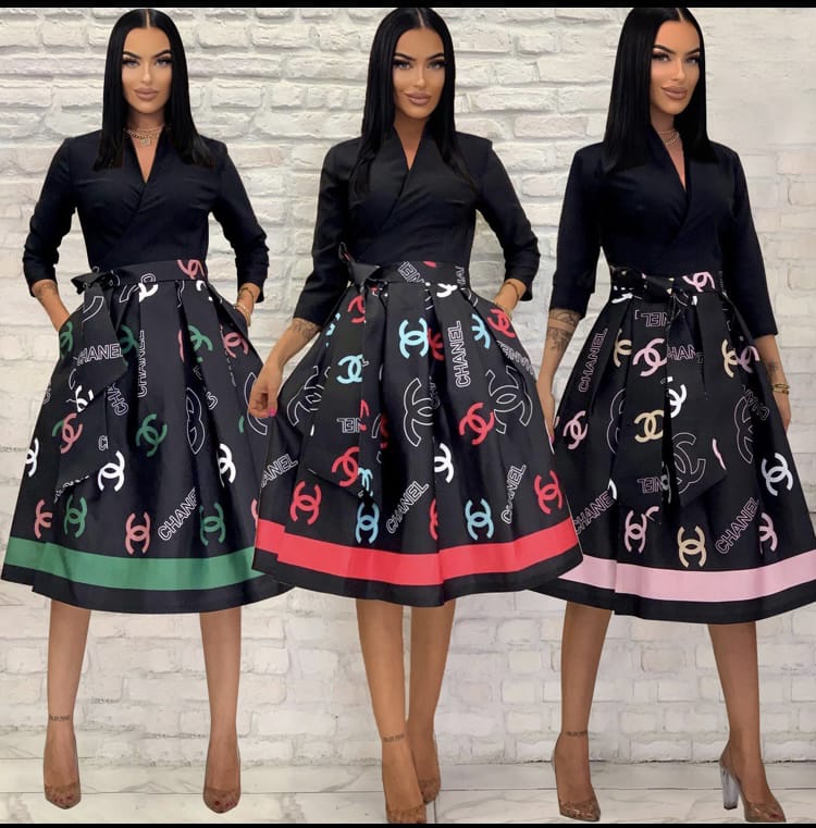 Casual Dresses 2023 Fashion Temperament Pleated Skirt High Quality Elastic Belt Medium Length Swing Skirt